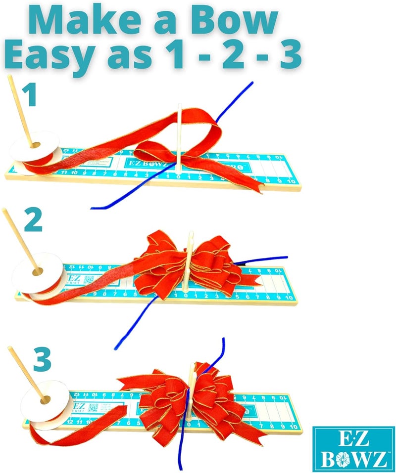 E-Z Bowz Design Pro Bow Maker - Easy Ribbon Bowmaker Gift Large Bow Maker - Perfect for Christmas Decor Wreaths and Hair Bows - Image 3